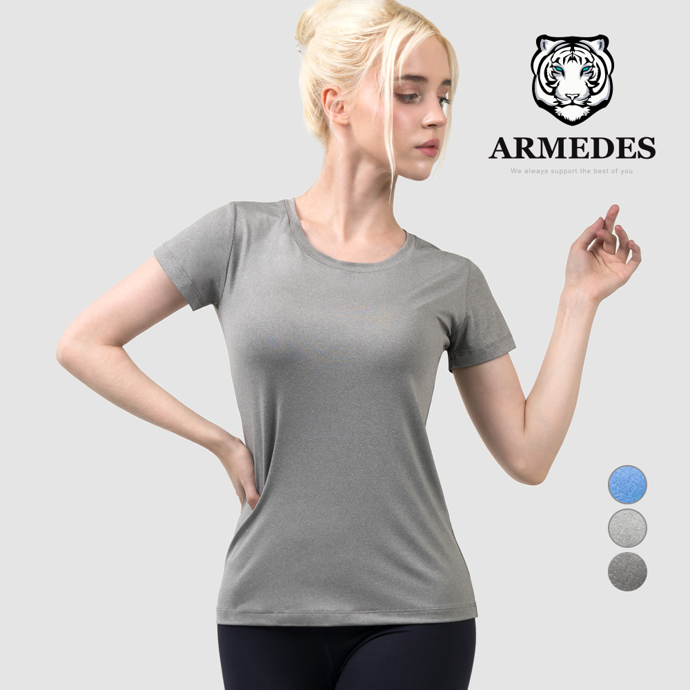 [AR-211] 여성 사방스판 라운드 반팔 티셔츠