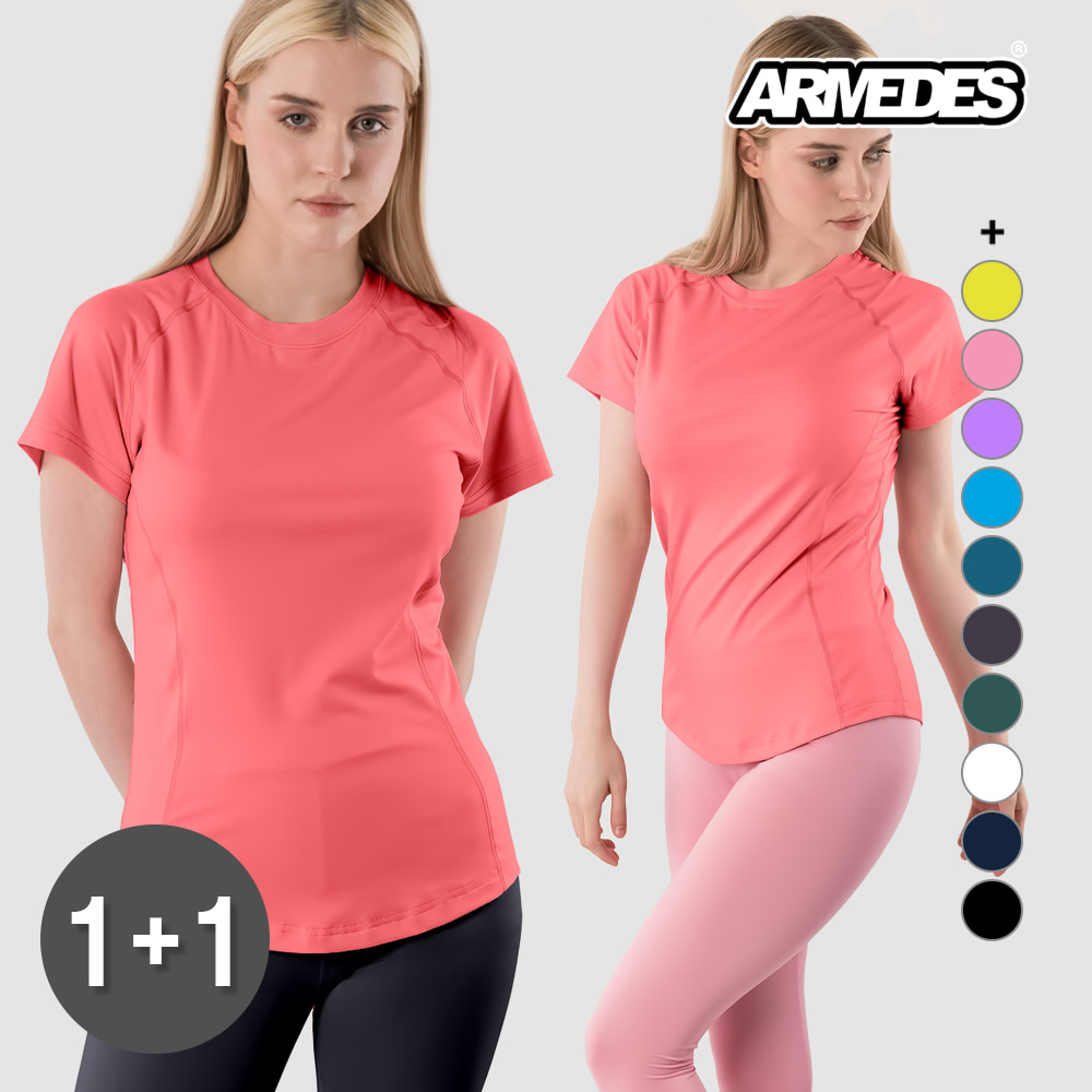 [1+1] 아르메데스 여성용 피치터치 숏슬리브 티셔츠 AR-242