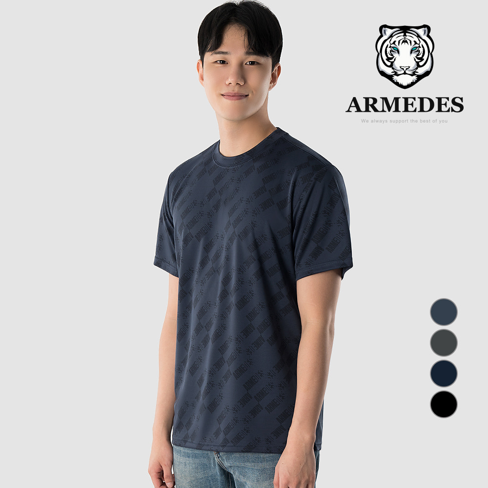 [AR-185] 아르메데스 기능성 쿨링 라운드넥 로고 프린트 티셔츠