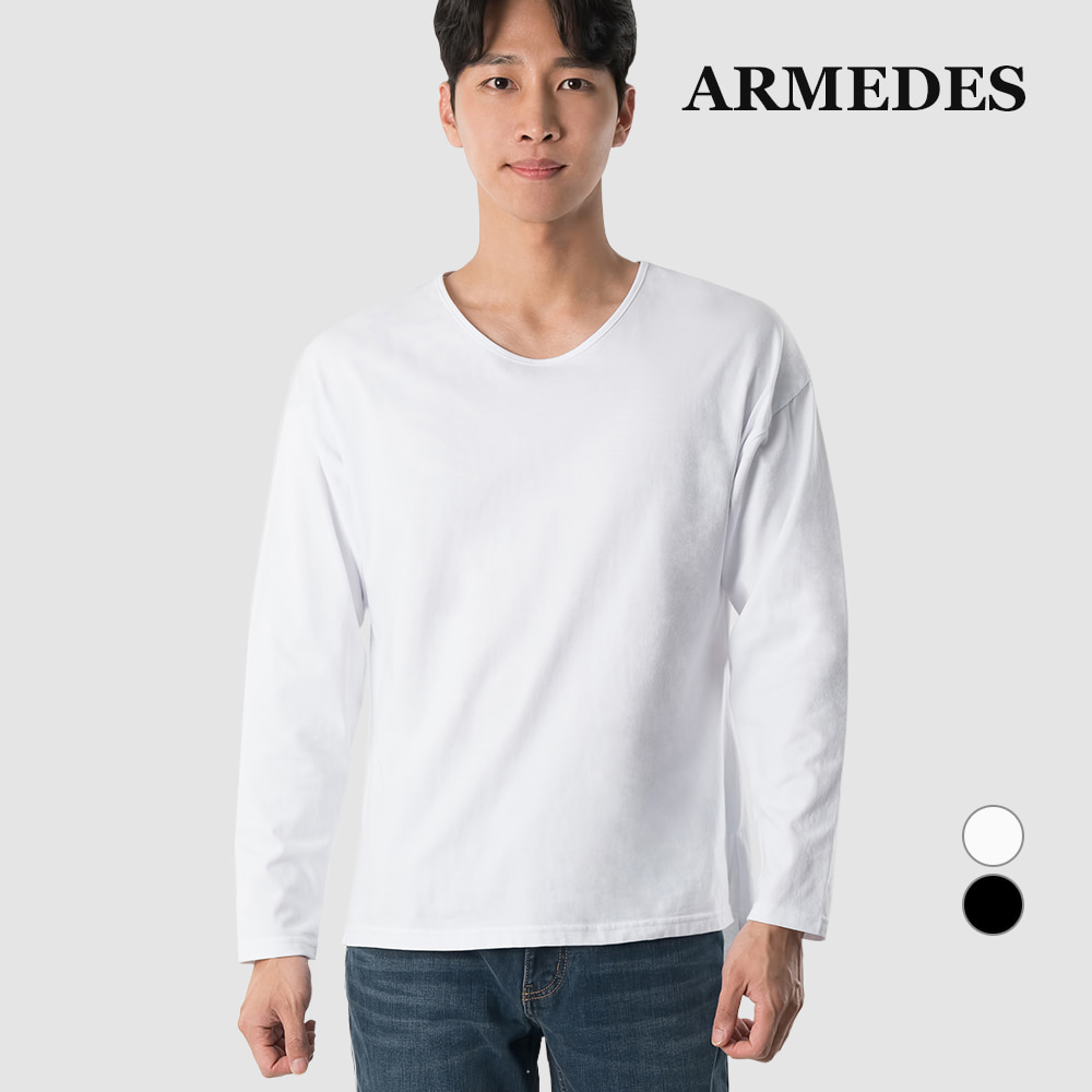 [AR-510] 아르메데스 남녀공용 순면 100% 언발란스 긴팔 티셔츠